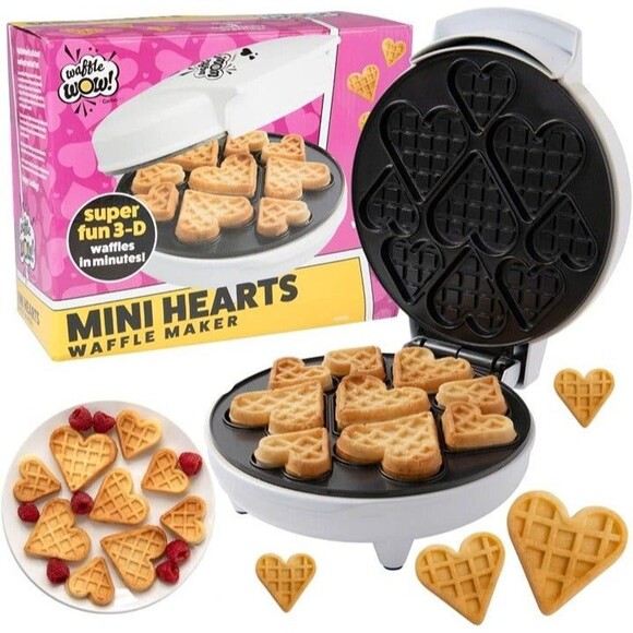 Waffle Wow-Mini 3-D Hearts Waffle Maker-NDB - Picture 1 of 12